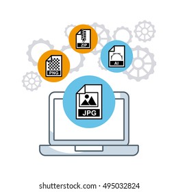 management of electronic formats vector illustration design