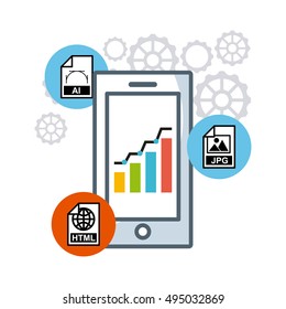 management of electronic formats vector illustration design
