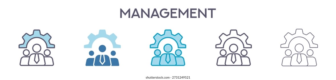 Management Element For Design Graphic - Multi Styles. Vector Illustration Of Two Colored And Black. Multiple Icons Designs Can Be Used For Mobile, Ui, Web