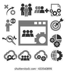 management element icon set