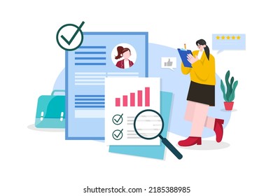 Management evaluation Illustration concept on white background