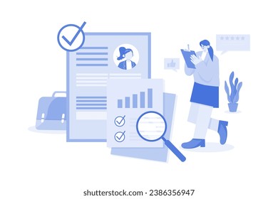 Management Evaluation Illustration concept on a white background