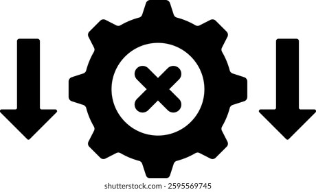 Management Failure Icon Glyph Vector Illustration