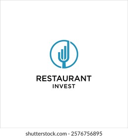 management financial restaurant logo. invest finance for resto consulting concept