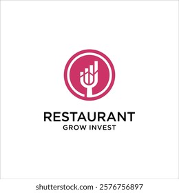 management financial restaurant logo. invest finance for resto consulting concept