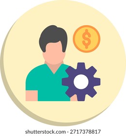 Icono de estilo de círculo plano de administración