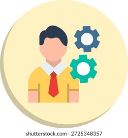 Icono de estilo de círculo plano de administración