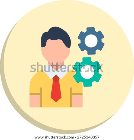 Management Flat Circle Style Icon