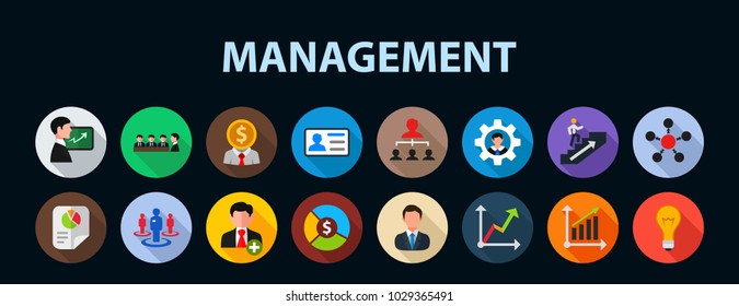 Management flat icon concept. Vector illustration. Element template for design.