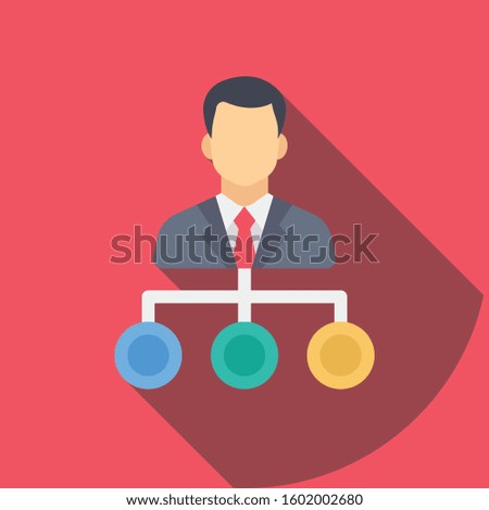 Management Flat icons for manager &  organization