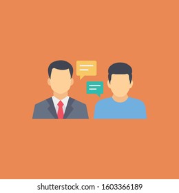 Management Flat icons for text & bubble 