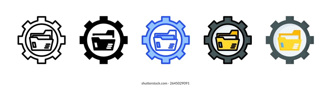 Management Folder Icon Collection With Multiple Styles