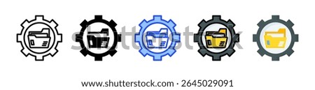Management Folder Icon Collection With Multiple Styles