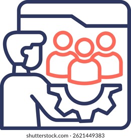 Management Functions Icon Line Color Vector Illustration