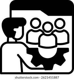 Management Functions Icon Mixed Vector Illustration