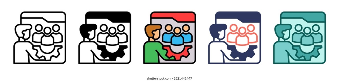 Ícone de funções de gerenciamento Ilustração de vetor múltiplo