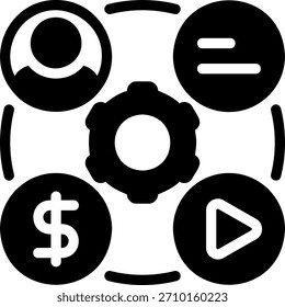 Vector de ilustración de icono de glifo de administración