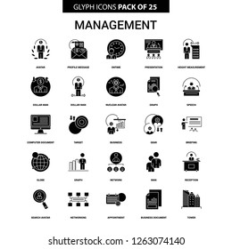 Management Glyph Vector Icon set
