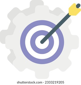 Diseño de iconos planos de objetivos de administración
