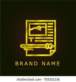 Management golden metallic logo