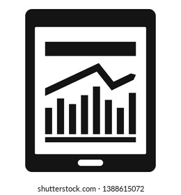 Management graph tablet icon. Simple illustration of management graph tablet vector icon for web design isolated on white background
