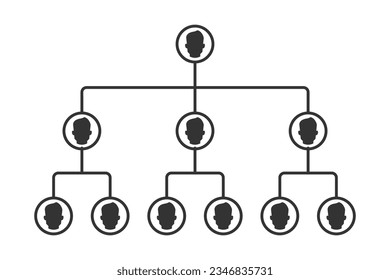 Management hierarchy icon. Vector illustration.