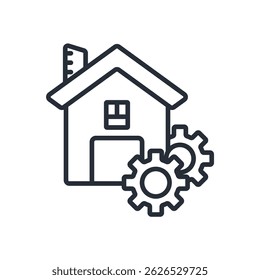 management home icon. vector.Editable stroke.linear style sign for use web design,logo.Symbol illustration.