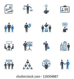 Management and Human Resource Icons - Blue Series