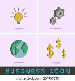 Management and Human Resource Icons set,3D 