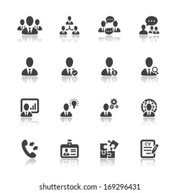 Management and Human Resource Icons with White Background