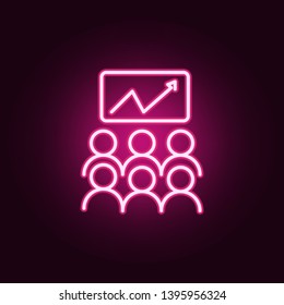 Management and human resource neon icon. Elements of education set. Simple icon for websites, web design, mobile app, info graphics
