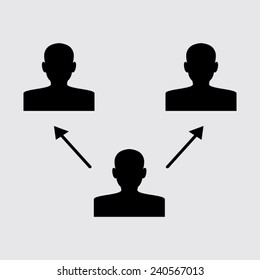 Management, human resources, business persons and users  on a grey background