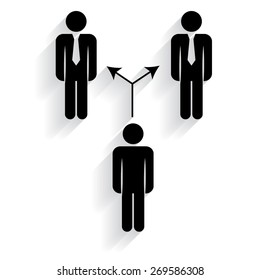Management, human resources, business persons and users. Vector icons set. with shadow 