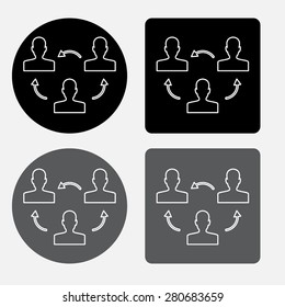 Management, human resources, business persons and users. Vector icons set.