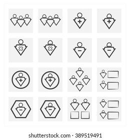 Management, human resources, business vector icon sets design