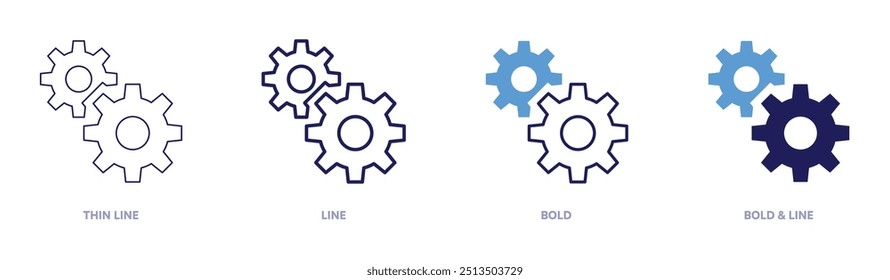 Management icon in 4 different styles. Thin Line, Line, Bold, and Bold Line. Duotone style. Editable stroke.