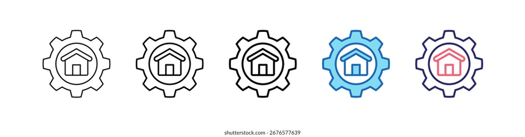 Management Icon In 5 Different Styles Set Collection.
