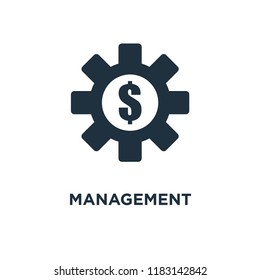 Management icon. Black filled vector illustration. Management symbol on white background. Can be used in web and mobile.