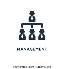 Management icon. Black filled vector illustration. Management symbol on white background. Can be used in web and mobile.