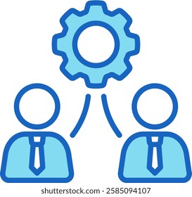 Management Icon Blue Vector Illustration