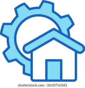 Management Icon Blue Vector Illustration