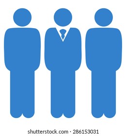 Management icon from Business Bicolor Set. This flat vector symbol uses cobalt color, rounded angles, and isolated on a white background.