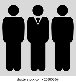 Management icon from Business Bicolor Set. This flat vector symbol uses black color, rounded angles, and isolated on a light gray background.