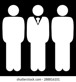 Management icon from Business Bicolor Set. This flat vector symbol uses white color, rounded angles, and isolated on a black background.