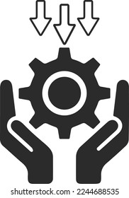 Icono de administración, icono de negocios vector negro