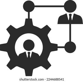 Icono de administración, icono de negocios vector negro