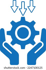 Icono de administración, icono de administración de negocios vector azul