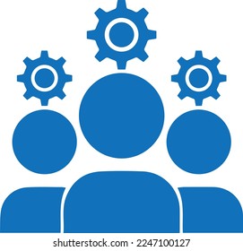 Management icon, business management icon blue vector