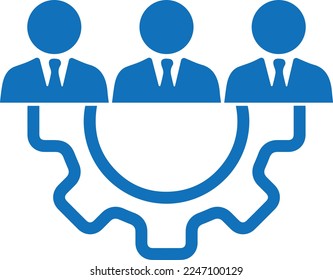 Icono de administración, icono de administración de negocios vector azul