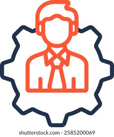 Management Icon Color Line Vector Illustration
